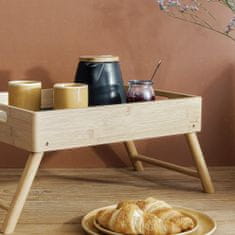 Homla BAMBOU raňajkový stôl bambusový čierny 57x33 cm