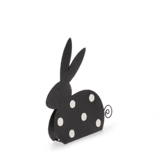 Homla JINGA kovová dekorácia králika čiernobiela 13x13 cm