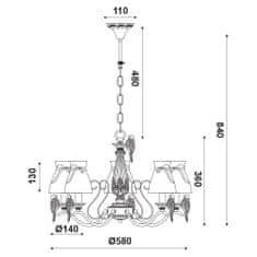 ACA ACA Lighting Textile závesné svietidlo EG166085PW