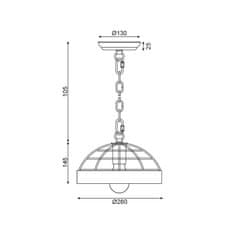 ACA ACA Lighting závesné svietidlo 1XE27 drevo plus čierny kov D26XH120CM TESLA EG841P26B