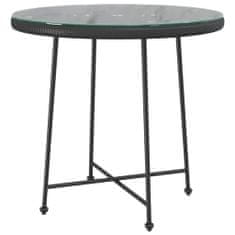 Petromila vidaXL Jedálenský stôl čierny Ø80 cm tvrdené sklo a oceľ