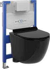 Mexen Fenix XS-F, podomietkový modul a závesné WC Lena so sedátkom s pomalým dopadom, čierna lesklá, 68030224070