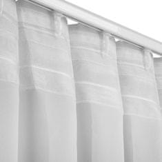 DESIGN 91 Hotová záclona s riasiacou páskou - Simone biela hladká, š. 3 m x d. 1,7 m