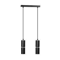 shumee MODESTO 2 BLACK 168/2 moderné svietidlo čierne chrómové trubice LED doplnky