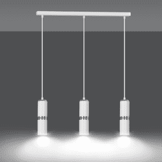 shumee MODESTO 3 WHITE 178/3 moderné závesné svietidlo biele trubice chrómové LED doplnky