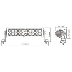 Kaxl LED rampa, prídavné svetlo, 609mm LB0027