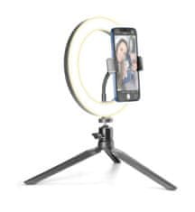 CellularLine Statív Selfie Ring s LED svetlom na selfie fotografie a videá, čierny