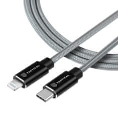 Tactical Dátový kábel Fast Rope Aramid USB-C/Lightning MFi 1m šedy