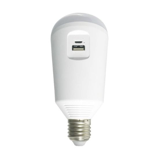 Diolamp SMD LED Smart USB In-Out A70 7W/E27/230V/6500K/650Lm/120°/Li-ion 2600mA + solárny panel 6V