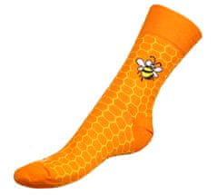 Ponožky Včielky - 35-38 - oranžová