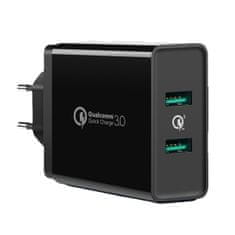 Ugreen CD161 sieťová nabíjačka 2x USB 36W QC, čierna