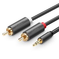 Ugreen AV102 audio kábel 3.5mm mini jack / 2RCA 1.5m, čierny