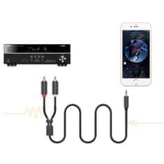 Ugreen AV102 audio kábel 3.5mm mini jack / 2RCA 1.5m, čierny