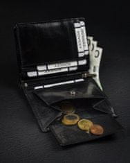 Rovicky Veľká, vertikálna pánska peňaženka bez zapínania, vyrobená z lesklej prírodnej kože