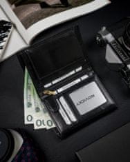 Rovicky Bohato vybavená pánska peňaženka z prírodnej RFID lícovej kože