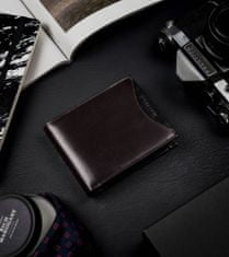 Rovicky Tenká pánska peňaženka z prírodnej lícovej kože s priehradkou na zips