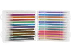 Grafix Gelová pera / propisky barevné v plastovém boxu sada 48ks - pastelové, neonové, třpytivé, metalické