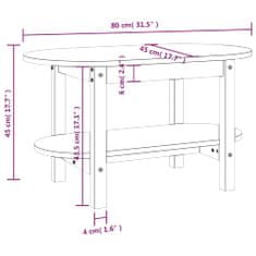 Vidaxl Konferenčný stolík 80x45x45 cm borovicový masív