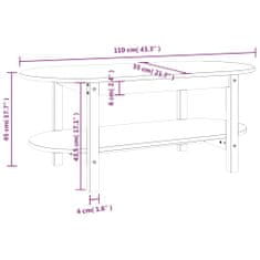 Vidaxl Konferenčný stolík biely 110x55x45 cm borovicový masív