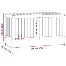 Petromila vidaXL Záhradný úložný box sivý 115x49x60 cm masívna borovica