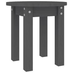 Vidaxl Konferenčný stolík sivý Ø 35x35 cm borovicový masív