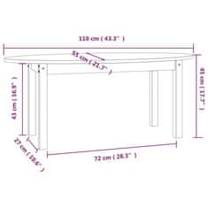 Vidaxl Konferenčný stolík medovo-hnedý 110x55x45 cm borovicový masív