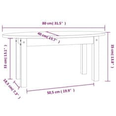 Vidaxl Konferenčný stolík medovo-hnedý 80x40x35 cm borovicový masív