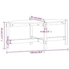 Vidaxl Konferenčný stolík 118x63x45 cm borovicový masív