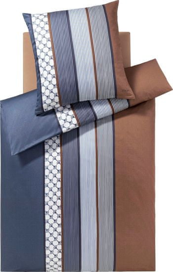 JOOP! Súprava posteľnej bielizne JOOP! CORNFLOWER STRIPES 70 x 90 cm a 140 x 220 cm, tmavo modrá