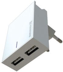 SWISSTEN Swissten Síťový Adaptér Smart Ic 2X Usb 3A Power + Datový Kabel Usb / Micro Usb 1,2 M Bílý