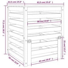 Petromila vidaXL Kompostér 63,5x63,5x77,5 cm masívne borovicové drevo