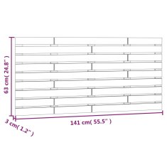 Vidaxl Nástenné čelo postele biele 141x3x63 cm masívna borovica