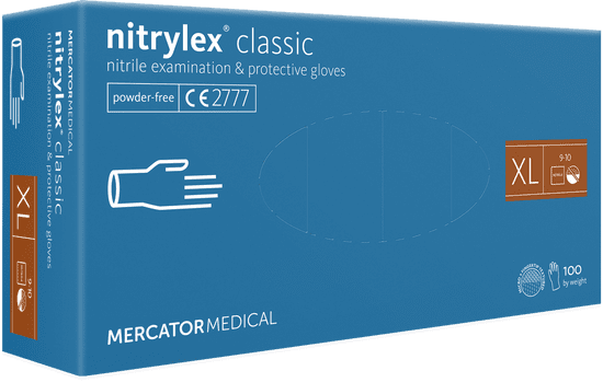 MERCATOR MEDICAL Nitrilové rukavice Mercator Classic blue nepudr., 100 ks