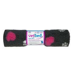 VetBed protišmyk / Drybed grafitové srdcia a packy DELUXE 100 x 75 cm, vlas 30 mm