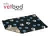 VetBed protišmyk / Drybed Grafit modrej a bielej packy DELUXE 100 x 75 cm, vlas 30 mm