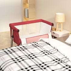 Petromila vidaXL Detská posteľ s matracom červená ľanová látka