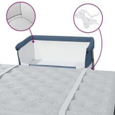 Petromila vidaXL Detská posteľ s matracom námornícka modrá ľanová látka