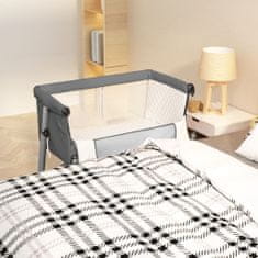 Petromila vidaXL Detská posteľ s matracom tmavosivá ľanová látka