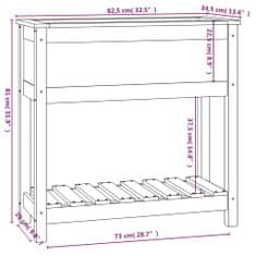 Petromila vidaXL Kvetináč s policou sivý 82,5x34,5x81 cm masívna borovica