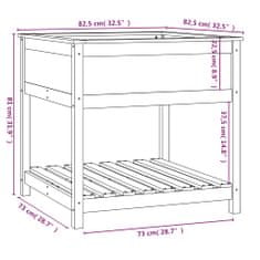 Petromila vidaXL Kvetináč s policou biely 82,5x82,5x81 cm masívna borovica