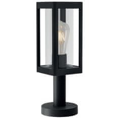 LUMILED Záhradná lampa E27 čierny stĺp QUADRA 35cm