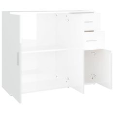 Vidaxl Komoda lesklá biela 91x29,5x75 cm spracované drevo