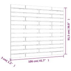 Vidaxl Nástenné čelo postele čierne 106x3x91,5 cm masívna borovica