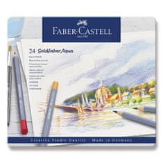 Faber-Castell Akvarelové pastelky Goldfaber Aqua plechová krabička, 24 farieb