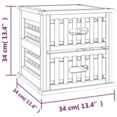 Vidaxl Nočné stolíky 34x34x34 cm orechový masív