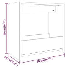 Vidaxl Bočný stolík hnedý dub 50x26x50 cm spracované drevo