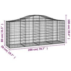 Petromila vidaXL Oblúkové gabionové koše 15 ks 200x50x80/100 cm pozink. železo