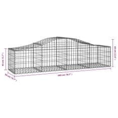 Petromila vidaXL Oblúkové gabionové koše 3 ks 200x50x40/60 cm pozink. železo