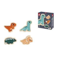 Janod Drevené vkladacie puzzle Dinosaury 4v1 Dino