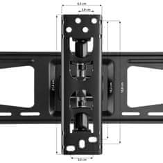 tectake TV držiak sklopný otočný 26"(66 cm) - 55" (140 cm), VESA max.: 400 x 400, do 50 kg